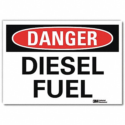LYLE U31294RD7X5 Danger Sign 5inx7in Reflective Sheeting