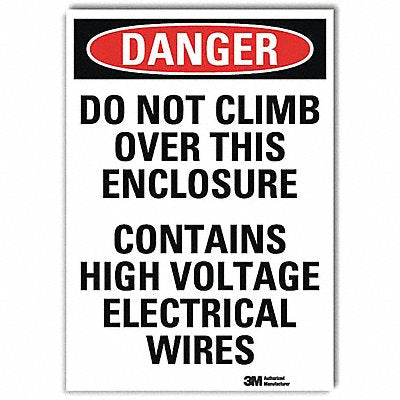 LYLE U31306RD7X10 Danger Sign 10 in x 7 in Reflective Sheeting