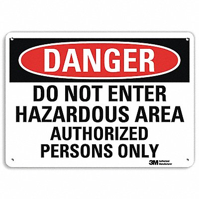 LYLE U31320RA14X10 Danger Sign 10 in x 14 in Aluminum