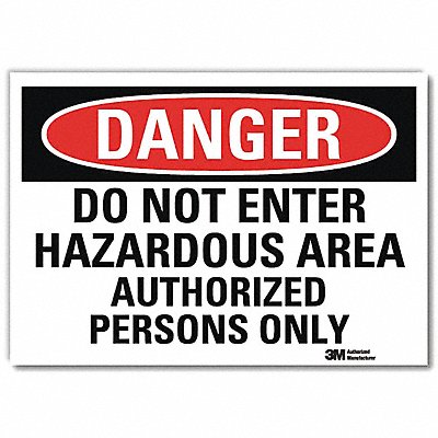 LYLE U31320RD7X5 Danger Sign 5 in x 7 in Reflective Sheeting