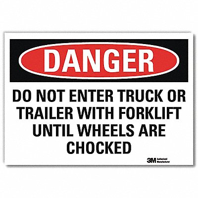 LYLE U31322RD10X7 Danger Sign 7 in x 10 in Reflective Sheeting