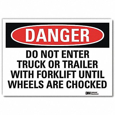 LYLE U31323RD10X7 Danger Sign 7 in x 10 in Reflective Sheeting