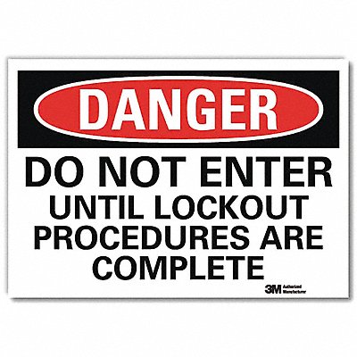 LYLE U31324RD7X5 Danger Sign 5inx7in Reflective Sheeting