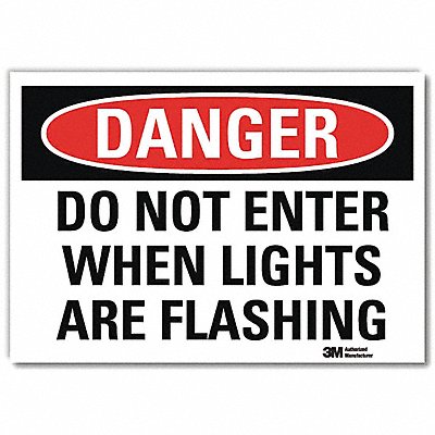 LYLE U31326RD10X7 Danger Sign 7 in x 10 in Reflective Sheeting