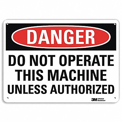 LYLE U31341NA14x10 Danger Sign 10 in x 14 in Aluminum