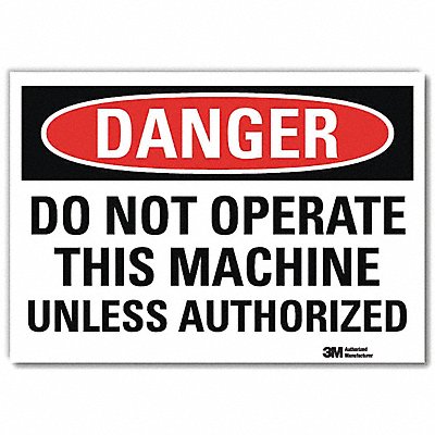LYLE U31341RD7X5 Danger Sign 5inx7in Reflective Sheeting