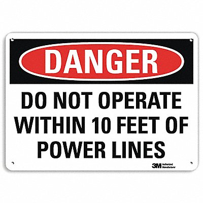 LYLE U31342NA14x10 Danger Sign 10 in x 14 in Aluminum