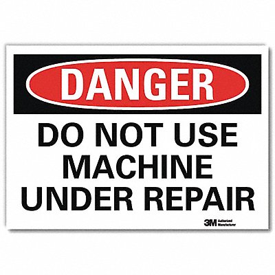 LYLE U31375RD7X5 Danger Sign 5 in x 7 in Reflective Sheeting
