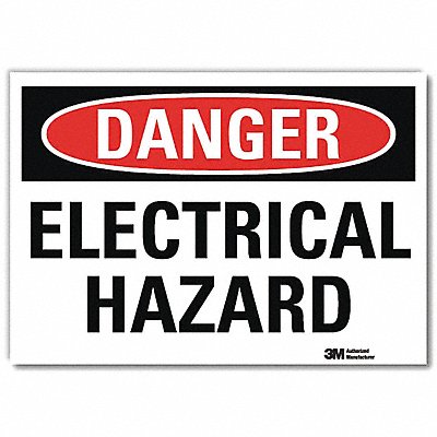 LYLE U31405RD10X7 Danger Sign 7inx10in Reflective Sheeting