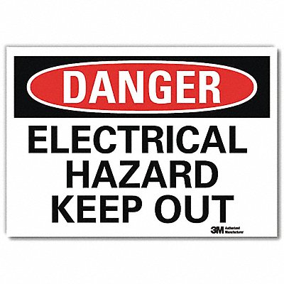 LYLE U31408RD14X10 Danger Sign 10 in x 14 in Reflective Sheeting