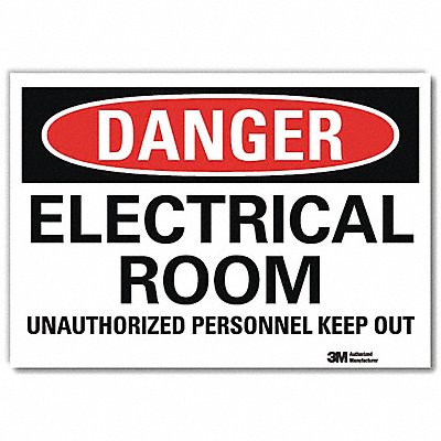 LYLE U31411RD10X7 Danger Sign 7inx10in Reflective Sheeting