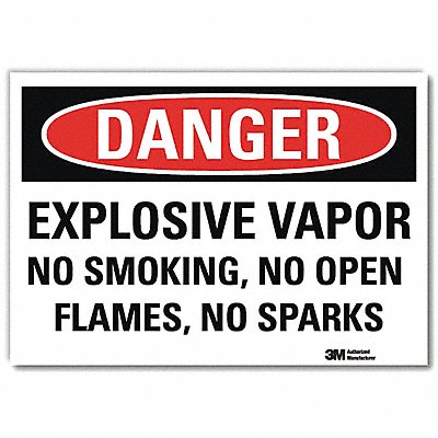 LYLE U31435RD7X5 Danger Sign 5 in x 7 in Reflective Sheeting