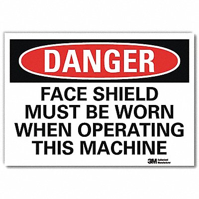 LYLE U31455RD7X5 Danger Sign 5 in x 7 in Reflective Sheeting