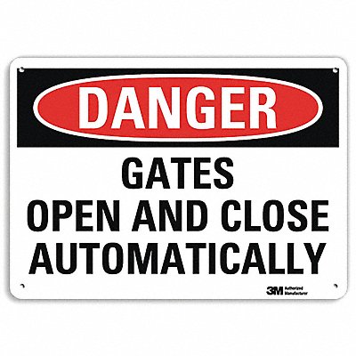 LYLE U31537NA14x10 Danger Sign 10 in x 14 in Aluminum