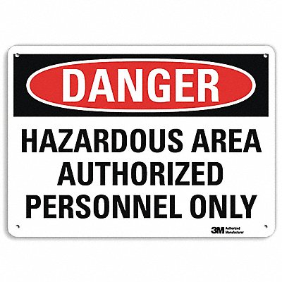 LYLE U31564NA10x7 Danger Sign 7 in x 10 in Aluminum