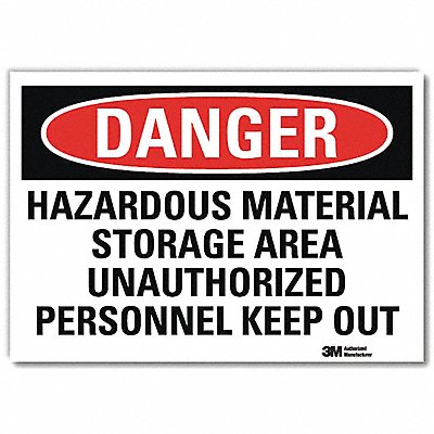 LYLE U31573RD14X10 Danger Sign 10 in x 14 in Reflective Sheeting