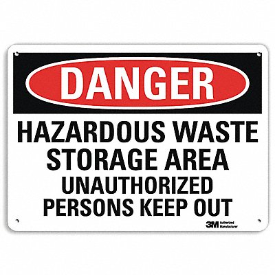 LYLE U31582NA10x7 Danger Sign 7 in x 10 in Aluminum