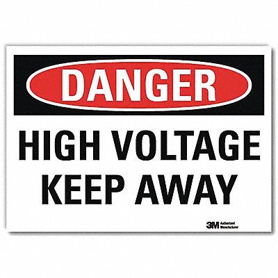 LYLE U31623RD7X5 Danger Sign 5 in x 7 in Reflective Sheeting