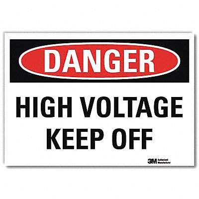 LYLE U31625RD7X5 Danger Sign 5 in x 7 in Reflective Sheeting