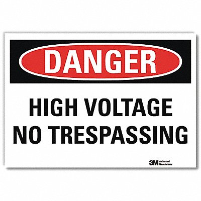 LYLE U31629RD7X5 Danger Sign 5 in x 7 in Reflective Sheeting
