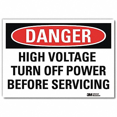 LYLE U31634RD7X5 Danger Sign 5 in x 7 in Reflective Sheeting