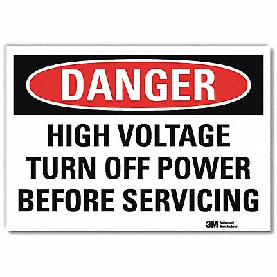 LYLE U31635RD10X7 Danger Sign 7 in x 10 in Reflective Sheeting