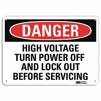 LYLE U31637RA14X10 Danger Sign 7 in x 14 in Aluminum