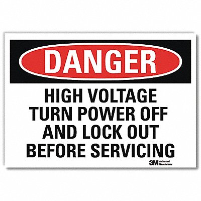LYLE U31637RD10X7 Danger Sign 7 in x 10 in Reflective Sheeting