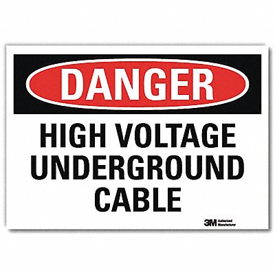 LYLE U31640RD10X7 Danger Sign 7 in x 10 in Reflective Sheeting