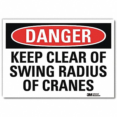 LYLE U31690RD7X5 Danger Sign 5 in x 7 in Reflective Sheeting