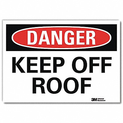 LYLE U31717RD10X7 Danger Sign 7 in x 10 in Reflective Sheeting