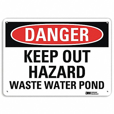 LYLE U31725RA14X10 Danger Sign 10 in x 14 in Aluminum