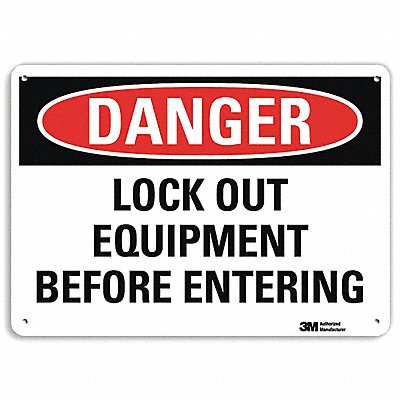 LYLE U31763NA10x7 Danger Sign 7 in x 10 in Aluminum