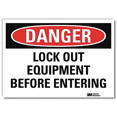 LYLE U31763RD10X7 Danger Sign 7inx10in Reflective Sheeting