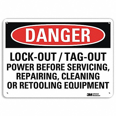 LYLE U31765RA14X10 Danger Sign 10 in x 14 in Aluminum