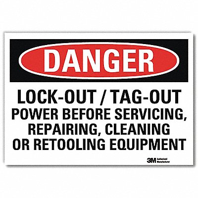 LYLE U31765RD14X10 Danger Sign 10inx14inReflective Sheeting