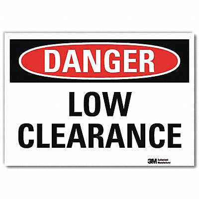 LYLE U31779RD7X5 Danger Sign 5 in x 7 in Reflective Sheeting
