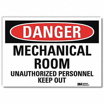 LYLE U31786RD10X7 Danger Sign 7inx10in Reflective Sheeting