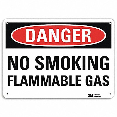 LYLE U31837RA10X7 Danger No Smoking Sign 7 in x 10 in Alum