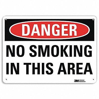 LYLE U31840RA10X7 Danger No Smoking Sign 7 in x 10 in Alum
