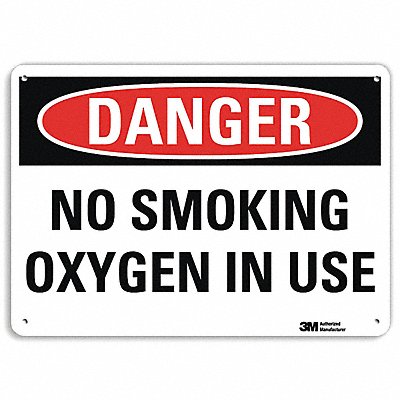 LYLE U31854RA10X7 Danger No Smoking Sign 7 in x 10 in Alum