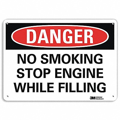 LYLE U31857RA10X7 Danger No Smoking Sign 7 in x 10 in Alum