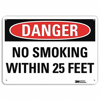 LYLE U31862RA14X10 Danger No Smoking Sign 10 x 14 Alum