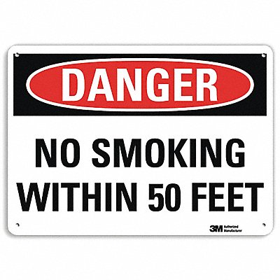 LYLE U31863RA10X7 Danger No Smoking Sign 7 in x 10 in Alum
