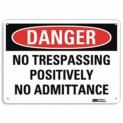 LYLE U31873NA10x7 Danger Sign 7 in x 10 in Aluminum