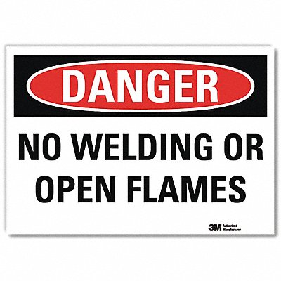 LYLE U31874RD7X5 Danger Sign 5 in x 7 in Reflective Sheeting