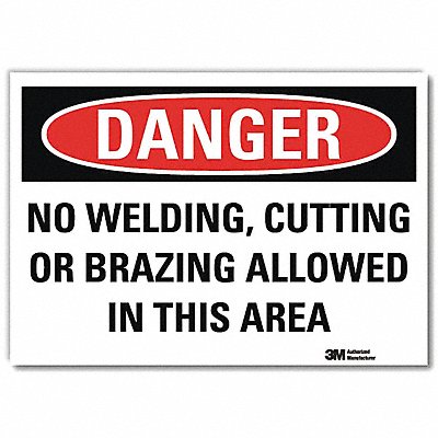 LYLE U31875RD7X5 Danger Sign 5 in x 7 in Reflective Sheeting