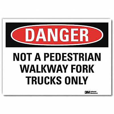 LYLE U31879RD7X5 Danger Sign 5 in x 7 in Reflective Sheeting