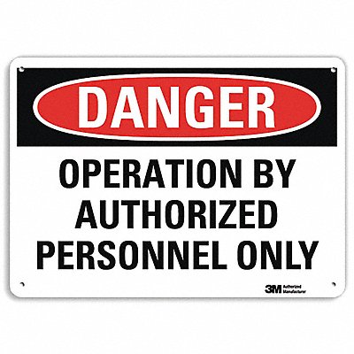 LYLE U31887NA14x10 Danger Sign 10 in x 14 in Aluminum