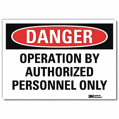 LYLE U31887RD7X5 Danger Sign 5inx7in Reflective Sheeting